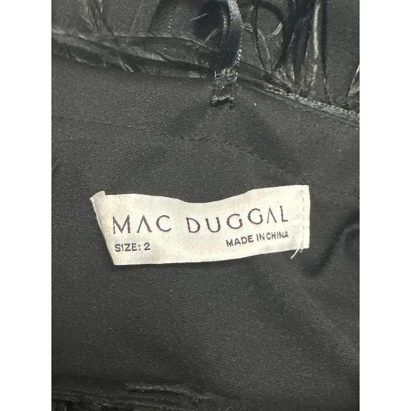 New MAC DUGGAL Feather One-Shoulder Draped Front Dress 78147 Women's 2 - Picture 8 of 13